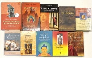 gebrauchtes Buch – 1. Marie Mannschatz 2 – 10 Bücher BUDDHISMUS: 1. Buddhas Anleitung zum Glücklichsein 2. Buddhismus hier & jetzt 3. Buddhismus 4. Die Lehre Buddha 5. Was würde Buddha im Arbeitsalltag tun? 6. Das Wunder der Gelassenheit 7. Buddha 8. Wie die Dinge sind 9. Der esoterische Buddha 10. Von der Unwissenheit zur Erleuchtung