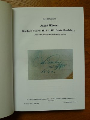 Jakob Wibmer. Windisch-Matrei 1814-1181 Deutschlandsberg. Leben und Werk eines Biedermeiermalers.