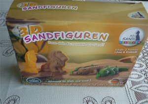 neues Spiel – 3 D Sandfiguren - Baue Dein Kunstwerk aus Sand - Ab 3 Jahren Löwe und Krokodil