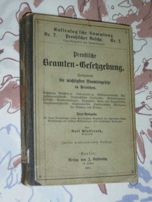 Preußische Beamten Gesetzgebung ( Original von 1889 )