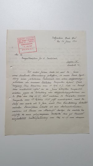 Eigenhändig geschriebener und signierter Brief an die Konzertdirektion Geo Albert Backhaus in Berlin (Bad Gastein, den 14. Juni 1931)