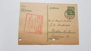 Eigenhändig geschriebene und signierte Postkarte an Geo Albert Backhaus (Danzig, den 13. Oktober 1929)