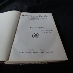 Glastechnische Berichte , IV. Jahrgang 1926/27