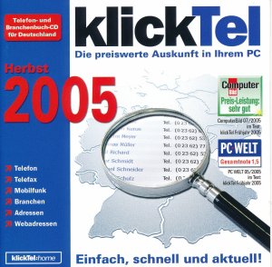 gebrauchtes Buch – KlickTel Herbst 2005 Telefon-und Branchenbuch für Deutschland