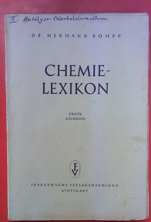 Chemie-Lexikon. Zweite Lieferung.