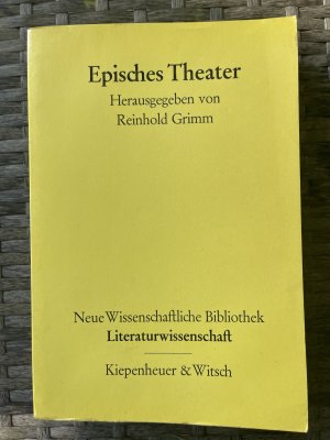 Episches Theater - Neue Wissenschaftliche Bibliothek - Literaturwissenschaft