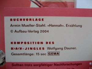 gebrauchtes Hörbuch – Armin Mueller-Stahl – HANNAH - Autorenlesung - 3 CDs mit Booklet