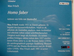 gebrauchtes Hörbuch – Max Frisch – Homo Faber Teil 1 von 4 Teilen - 2 CDs