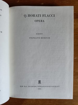 gebrauchtes Buch – Horaz – Opera - Werke (ed. Stephan Borzsák)