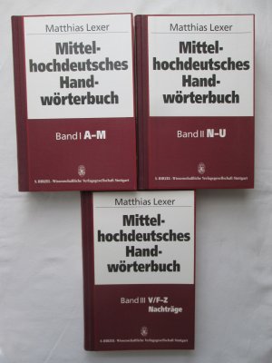 Wissenschaftliche Verlagsgesellschaft: Mittelhochdeutsches Handwörterbuch (in 3 Bänden)