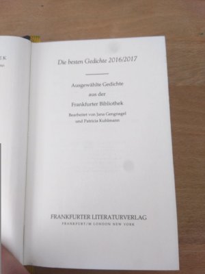 gebrauchtes Buch – Giordana Brentano – Die besten Gedichte 2016/2017 - Ausgewählte Gedichte aus der Frankfurter Bibliothek