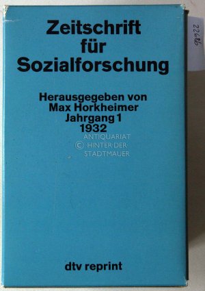 Zeitschrift für Sozialforschung. 1932-1941. (9 Bde. im Schuber) [= dtv reprint]