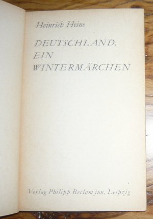 antiquarisches Buch – Heinrich Heine – Deutschland - Ein Wintermärchen