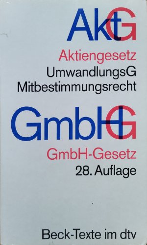 gebrauchtes Buch – Aktiengesetz · GmbH-Gesetz - mit Umwandlungsgesetz und Mitbestimmungsgesetzen