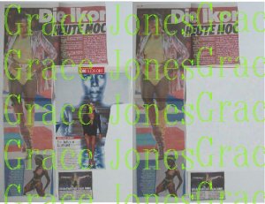 Grace Jones: Zeitungsmaterial u. Zeitschriftenmaterial, Pressematerial, Presseclippings, Presse