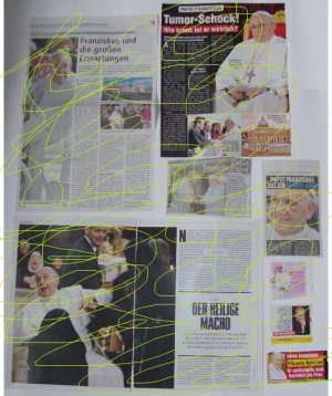 Papst Franziskus (Jorge Mario Bergoglio): Sammlung, viel Pressematerial Presse Clippings Magazine Material Zeitschriftenmaterial, Presseclippings, Zeitungsmaterial, Samml. Nr. 1 (von 5), Ausverkauf !!