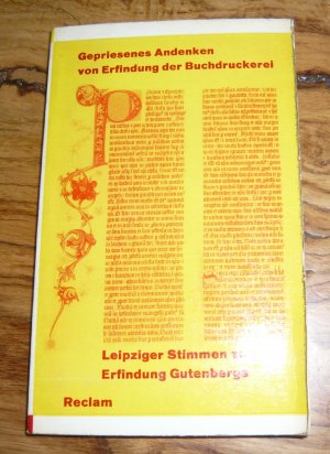 antiquarisches Buch – Dietmar Debes  – Gepriesenes Andenken von Erfindung der Buchdruckerei