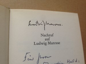 Nachruf - SIGNIERT von Ludwig Marcuse