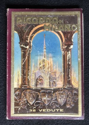 RICORDO DI MILANO – Leporello - 28 historischen Ansichten von Mailand mit Beschreibung + Stadtplan