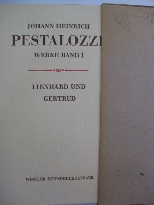 Werke in zwei Bänden: Nur: Band 1: Lienhard und Gertrud (im Schuber)t