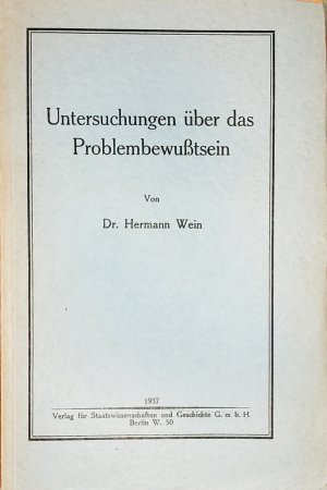 Untersuchungen über das Problembewusstsein