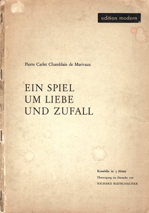 Komplettes Regiebuch "Ein Spiel um Liebe und Zufall"