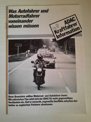 Was Autofahrer und Motorradfahrer voneinander wissen müssen - ADAC Kraftfahrer Information Nr. 9