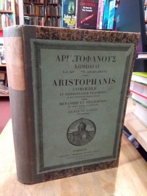 Aristophanis comoediae et deperditarum fragmenta, ex nova recensione Guilelmi Dindorf., Accendut Menandri et Philemonis fragmenta auctiora et emendatiora […]