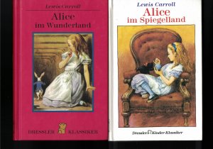 gebrauchtes Buch – Lewis Carroll – 2 Bücher Alice im Wunderland + Alice im Spiegelland