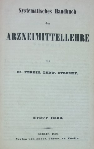 Systematische Arzneimittellehre Bd.1