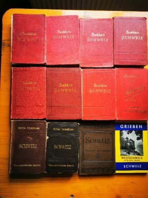 Konvolut Sammlung Baedeker Baedekers Meyer Meyers Grieben Griebens Bruckmann Bruckmann`s Reiseführer nur Schweiz: 12 Bände zusammen: Die Schweiz Griebens […]