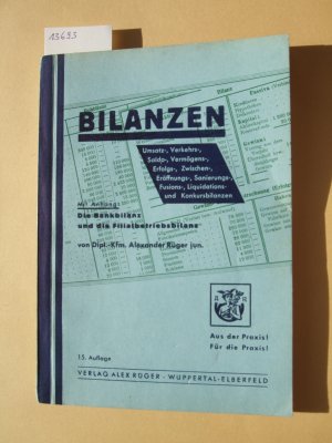 antiquarisches Buch – Alexander Rüger – Bilanzen : ein Ratgeber für Fabrikanten, Kaufleute und Angestellte