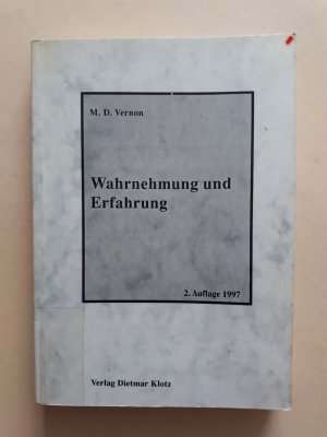 gebrauchtes Buch – M.D. Vernon – Wahrnehmung und Erfahrung