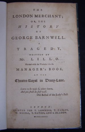 antiquarisches Buch – George Lillo – The London Merchant or The History of George Barnwell a Tragedy