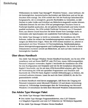 gebrauchtes Buch – Adobe Type Manager - Handbuch - Windows Version
