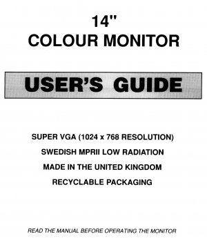 gebrauchtes Buch – Escom Usear`s  Manual - 14-Zoll Farbmonitor - Advanced Computer Technology - schön & intelligent - Bedienungsanleitung / Gebrauchsanleitung