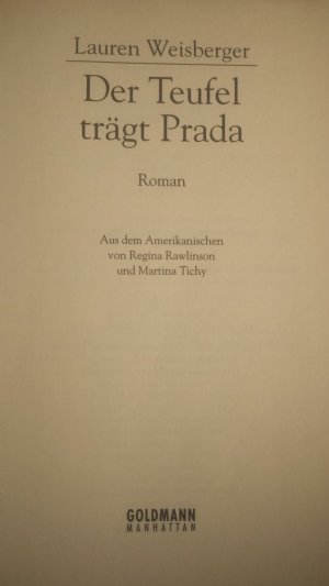 gebrauchtes Buch – Lauren Weisberger – Der Teufel trägt Prada