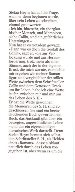 gebrauchtes Buch – Stefan Heym – Nachruf