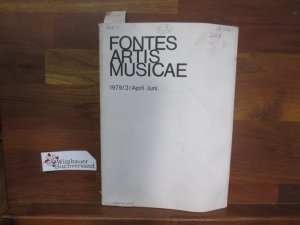 gebrauchtes Buch – Benton, Rita  – Fontes Artis Musicae, Vol.XXVI, 1979, Nr. 2, April-Juni