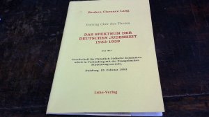 Das Spektrum der Deutschen Judenheit 1933-1939 Vortrag über das Thema