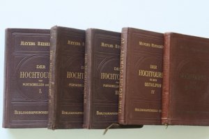 Purtscheller, L. und H. Hess: Der Hochtourist in den Ostalpen. Gemischte Auflage: Dritte (3.) Auflage (Bände I.-III.) sonst 5. Auflage. 5 Bände (I.-V.). […]