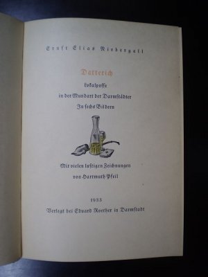 antiquarisches Buch – Riebergall, Ernst Elias – Datterich. Lokalposse in der Mundart der Darmstädter