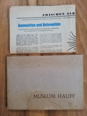 Museum Hauff in Holzmaden-Teck Württemberg mit Zeitungsartikel "Ammoniten und Belemniten" von Prof. Kommerell