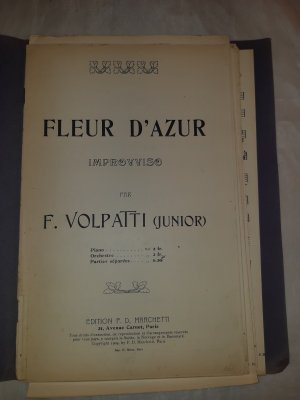 antiquarisches Buch – F. Volpatti  – Orchester-Noten für Salon-Orchester, FLEUR D´AZUR IMPROVVISO