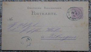 Ganzsache / Postkarte Deutsche Reichspost 1879