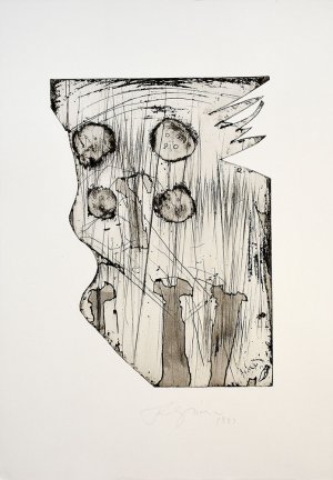 gebrauchtes Buch – Felix Droese – Notnachbarn. 1983. [Signierte Original-Radierung / signed original etching].
