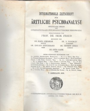 Internationale Zeitschrift für ärztliche Psychoanalyse. Offizielles Organ der internationalen Psychoanalytischen Vereinigung.Herausgegebeb von Sgm.Freud […]