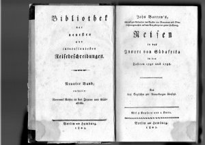 Reisen in das Innere von Südafrika in den Jahren 1797 und 1798