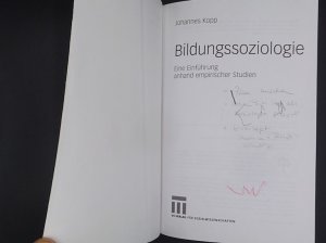 gebrauchtes Buch – Johannes Kopp – Bildungssoziologie. Eine Einführung anhand empirischer Studien