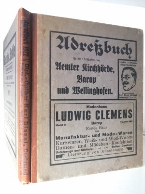 Dortmund, Adressbuch für die Ortschaften der Ämter Kirchhörde, Barop und Wellinghofen 1922 mit den Ortschaften Kirchhörde-Schnee, Großholthausen, Kleinholthausen […]